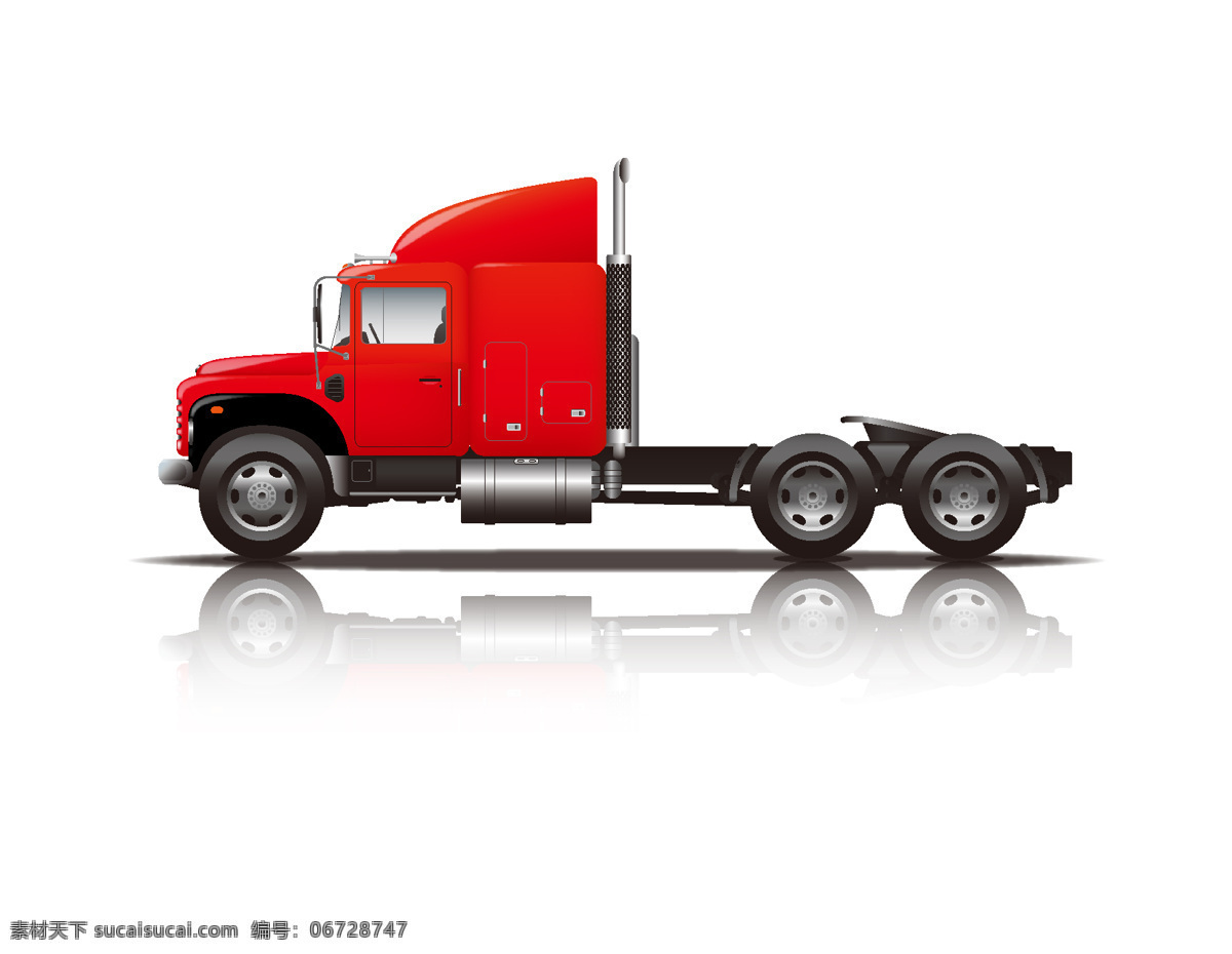 崭新 红色 大 卡车 矢量图 运输 透明元素 ai元素 免抠元素