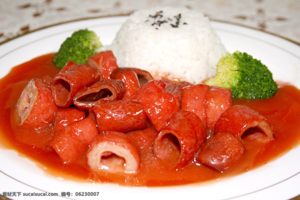 大肠饭 西兰花 白米饭 黑芝麻 番茄汁 大肠 套餐 传统美食 餐饮美食