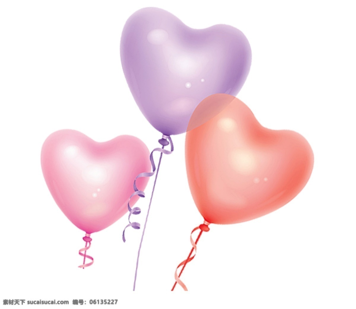 心形气球 气球 心形 爱心 彩色气球 彩色爱心 爱心气球 素材图