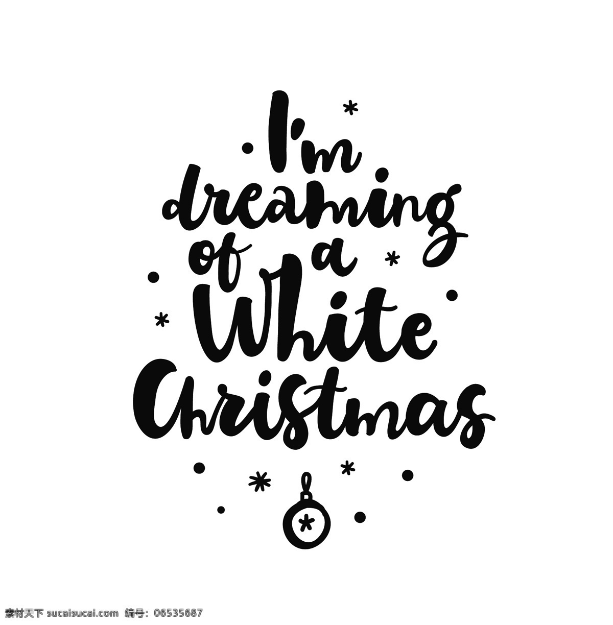 白色 圣诞树 圣诞节 手写 艺术 字 矢量 冬季 黑色 平面素材 设计素材 矢量素材 英文