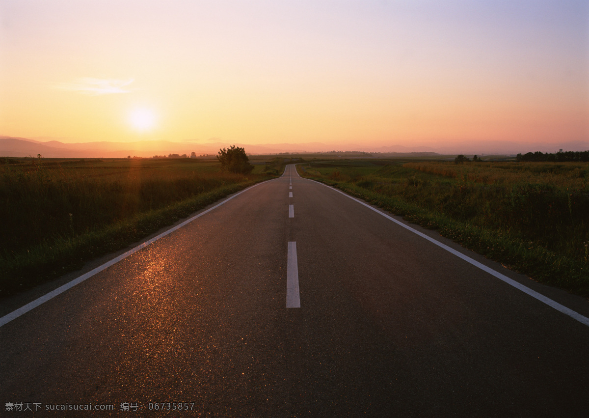 夕阳下的公路 公路 道路 交通要道 马路 旅游摄影 人文景观