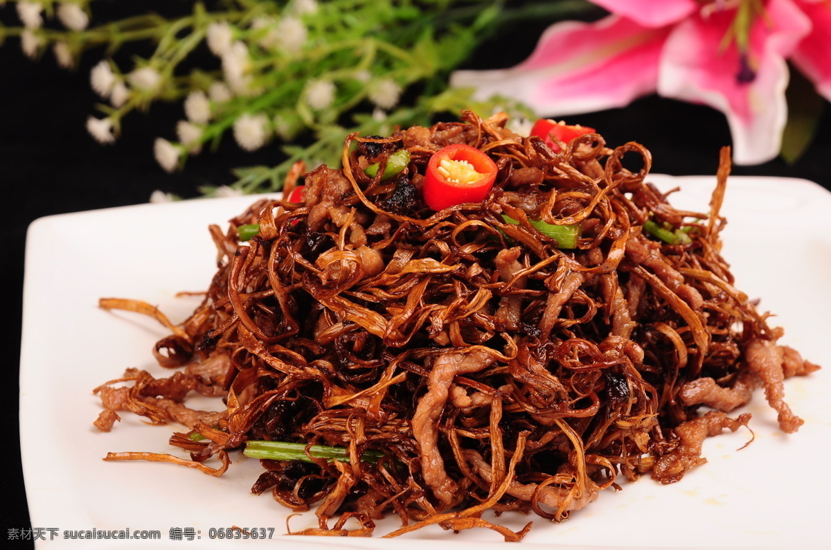 茶树菇肉丝 健康饮食 主食 川菜 湘菜 菜品 菜谱摄影 招牌菜 名菜 餐饮 美食 美味 传统美食 餐饮美食 高清菜谱用图