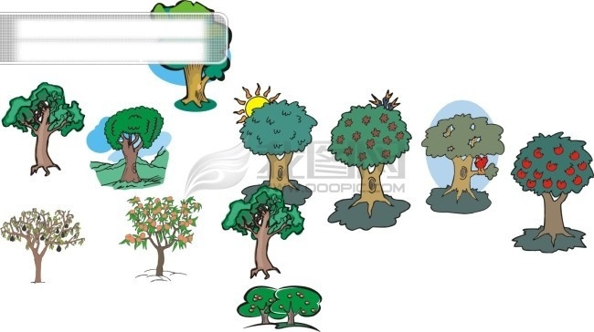 树木 树叶 矢量图 卡通 生物 世界 矢量 树 树干 树根 树林 树苗 树木剪影 树枝 树藤 其他矢量图