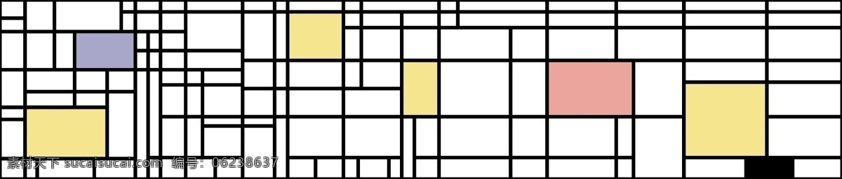 蒙德里安 格子 方格 背景 元素 三色 底纹边框 条纹线条
