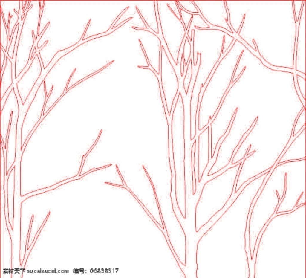玉树清影01 玉树 树木 树枝 树杈 抽象树 移门图案