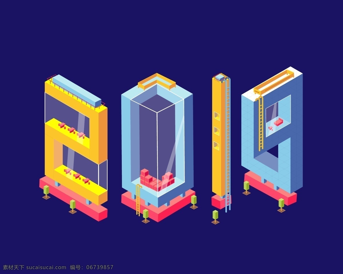 2019 三维空间 艺术 字 数字 数字立体 立体字 文字 3d文字 立体 矛盾 空间 艺术字 3维文字