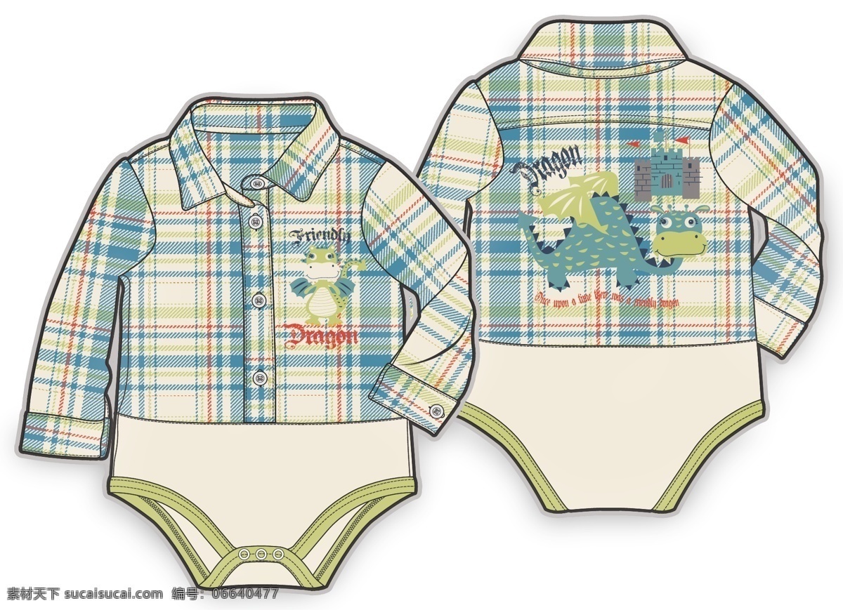 格子 衫 婴儿 服装 彩色 矢量 连体 婴儿服装设计 可爱 手绘 保暖 线条