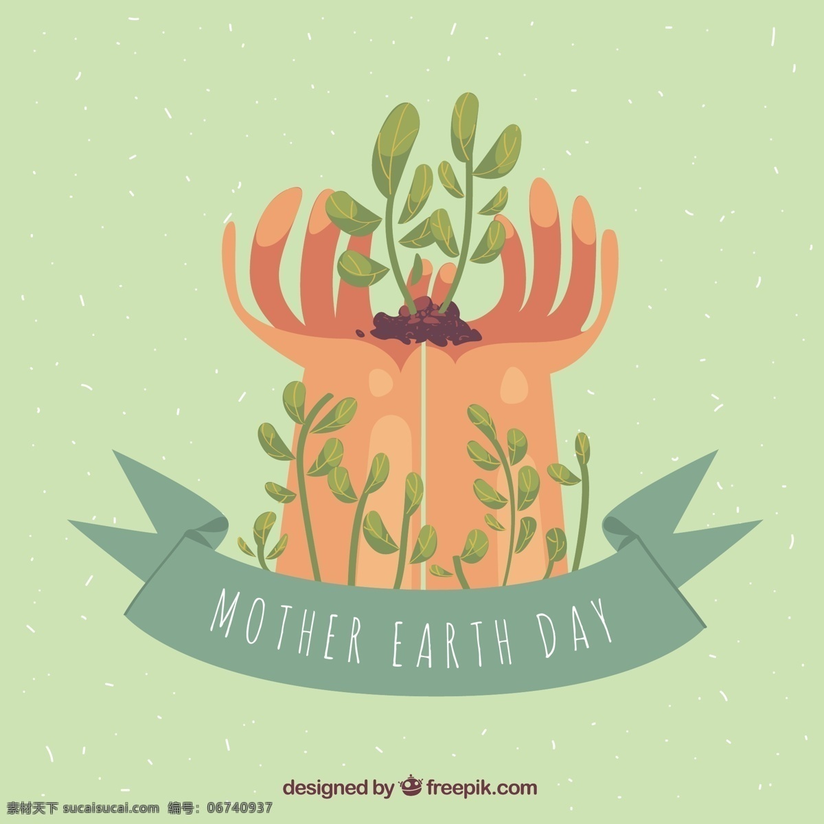 抽象 世界 地球日 捧 树苗 手 mother earth day 世界地球日 手捧 条幅 文化艺术 绘画书法