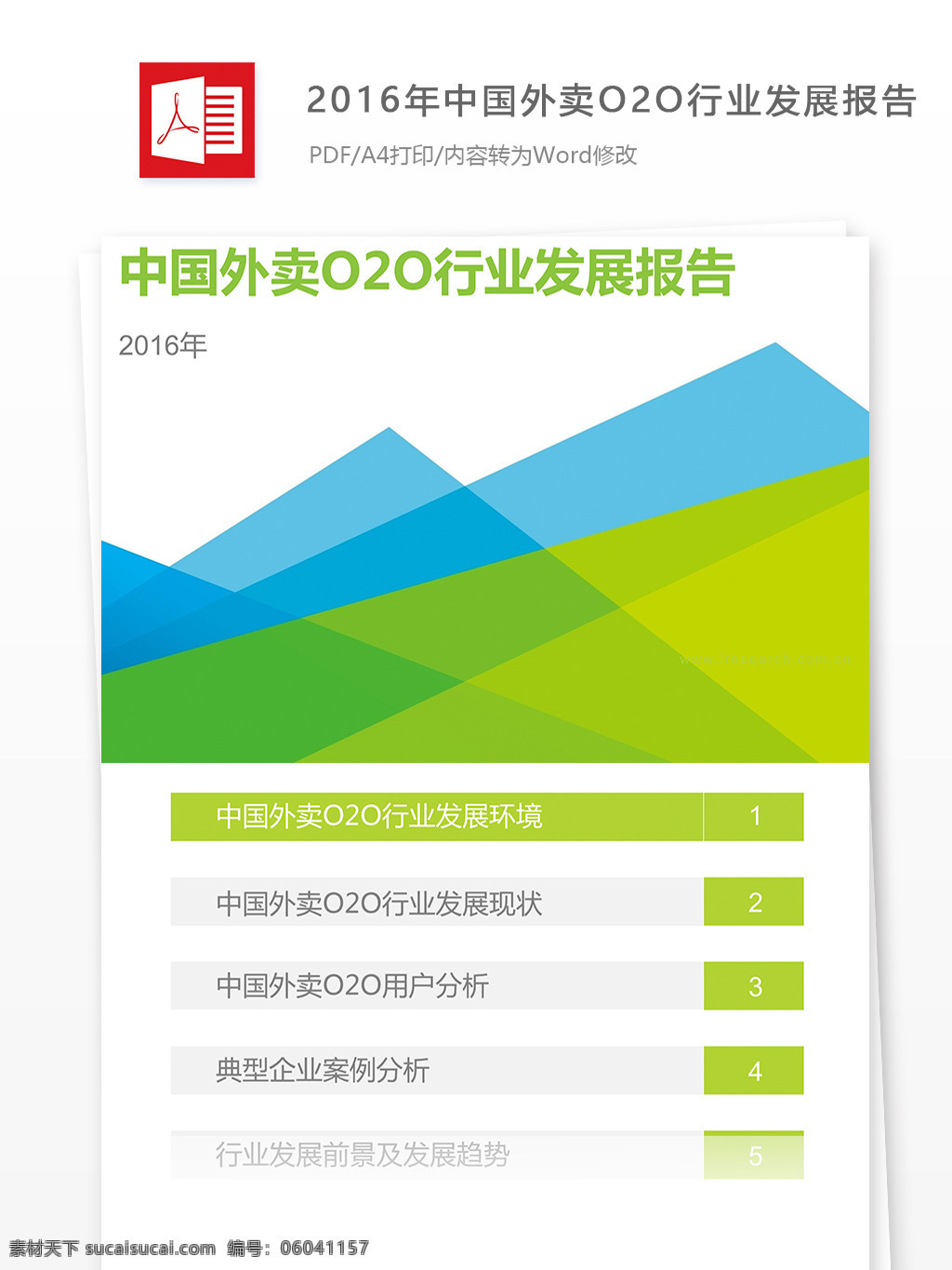 2016 年中 国 外卖 o2o 行业发展 报告 内容 格式