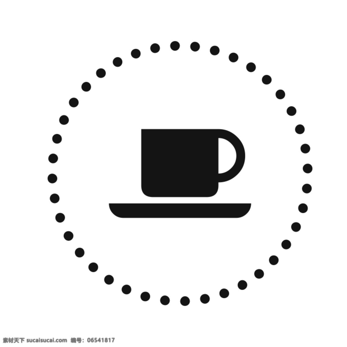 休闲咖啡图标 黑色矢量图 咖啡厅 咖啡店