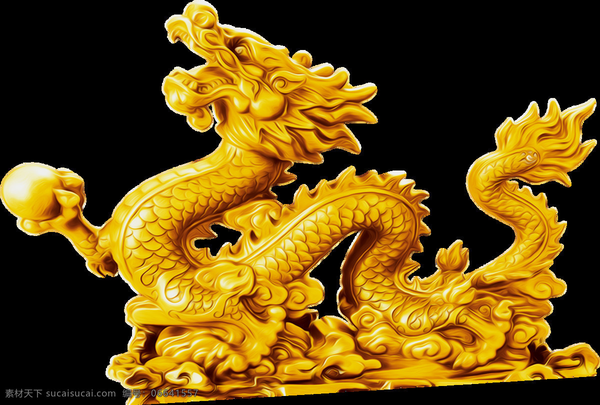 金龙 龙 金色 金色龙 龙素材 祥云 龙珠 底纹边框 花边花纹
