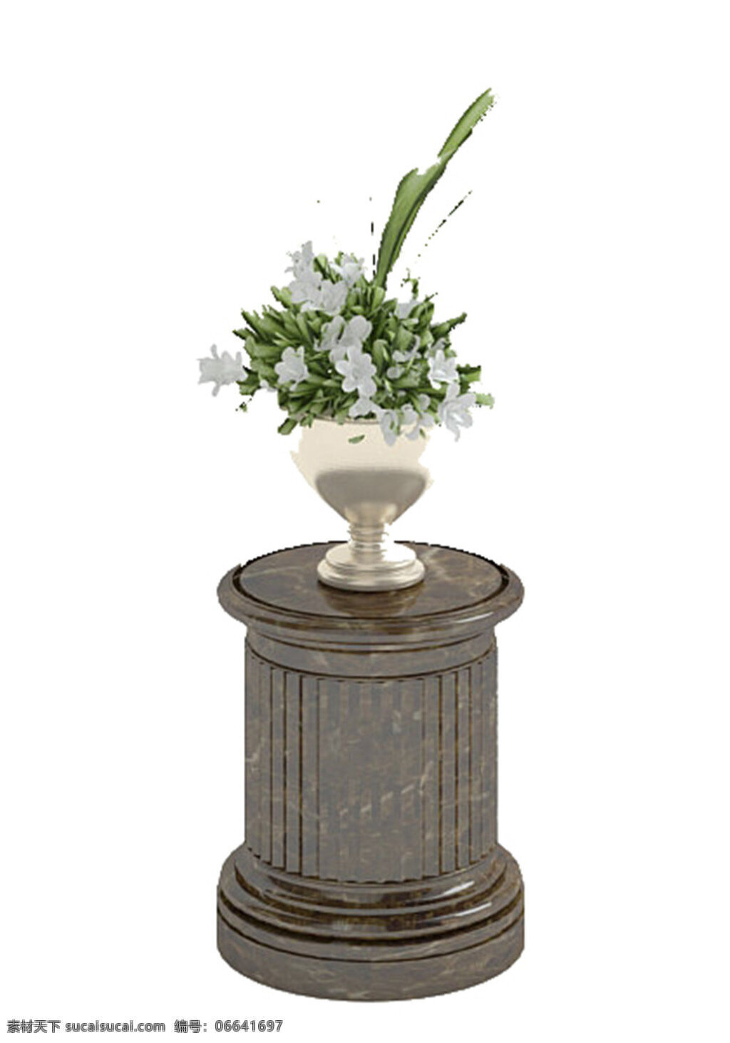 模板下载 素材图片 模型 桌 花瓶 装饰品 花 装饰画 欧式边几 max2009 陈设品 白色