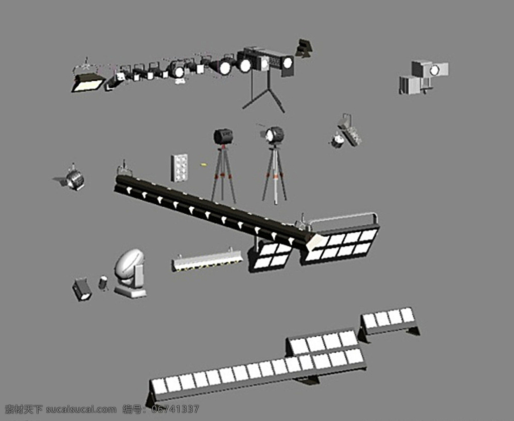 舞台 各种 灯具 3d 模型 3d设计 其他模型 max 灰色