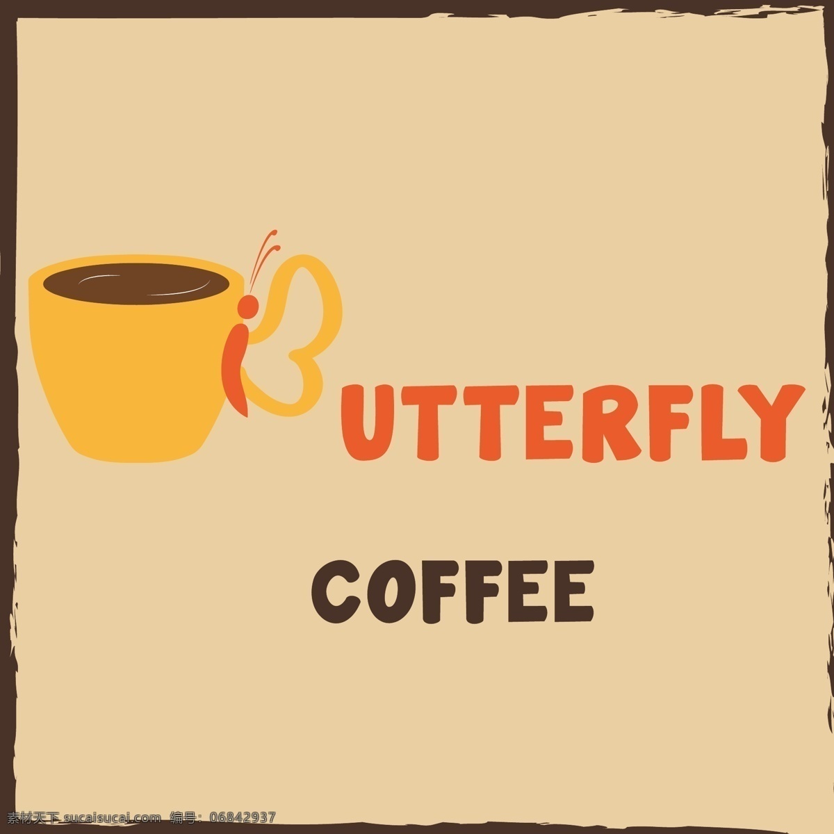 butterfly coffee logo vi设计 蝴蝶 咖啡 咖啡杯 咖啡店 矢量 模板下载