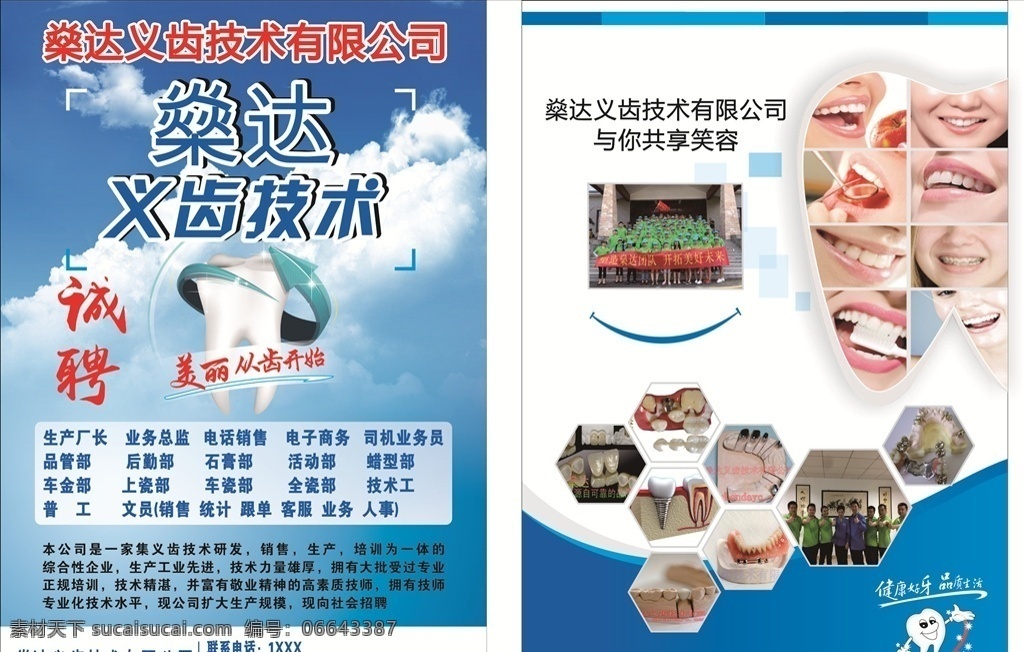 义齿 牙齿 传单 招聘 dm宣传单