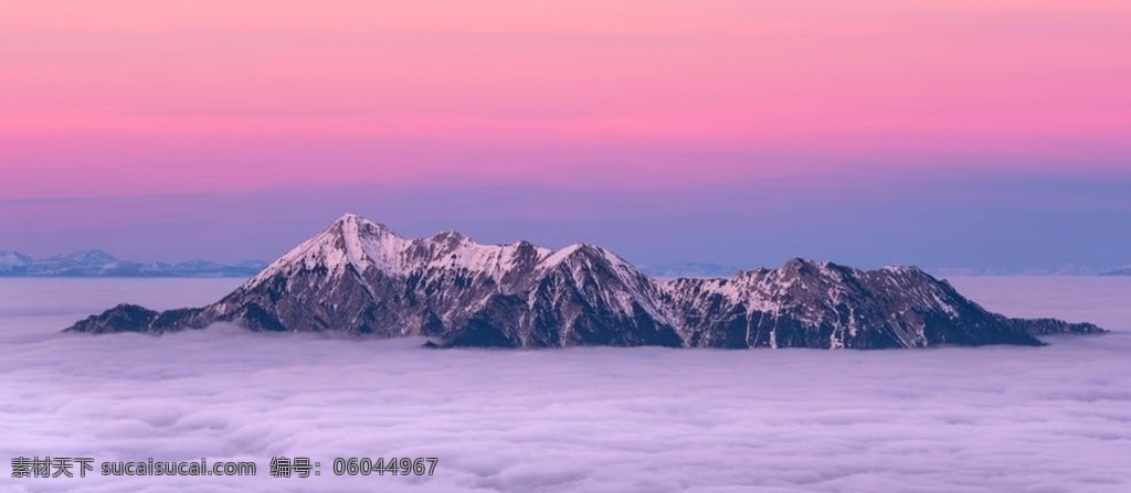 天空之山 天空 云 山 冰山 余晖 自然景观 自然风景