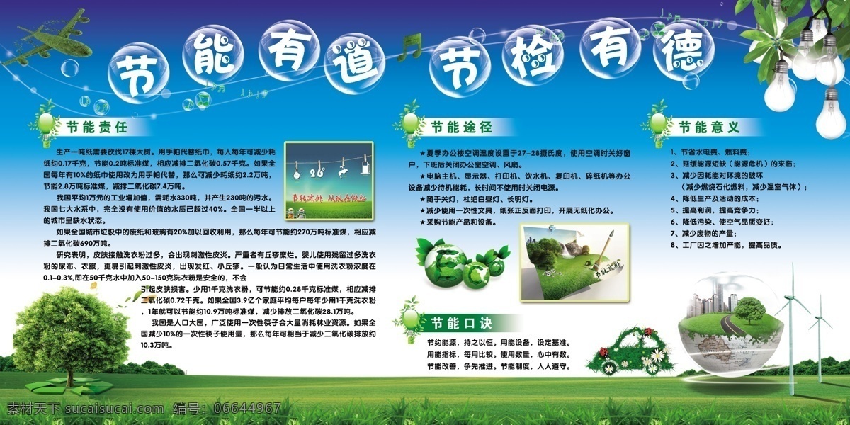节能减排 节能有道 节俭有德 节能口诀 节能意义 节能素材 节能展板 环保 展板模板