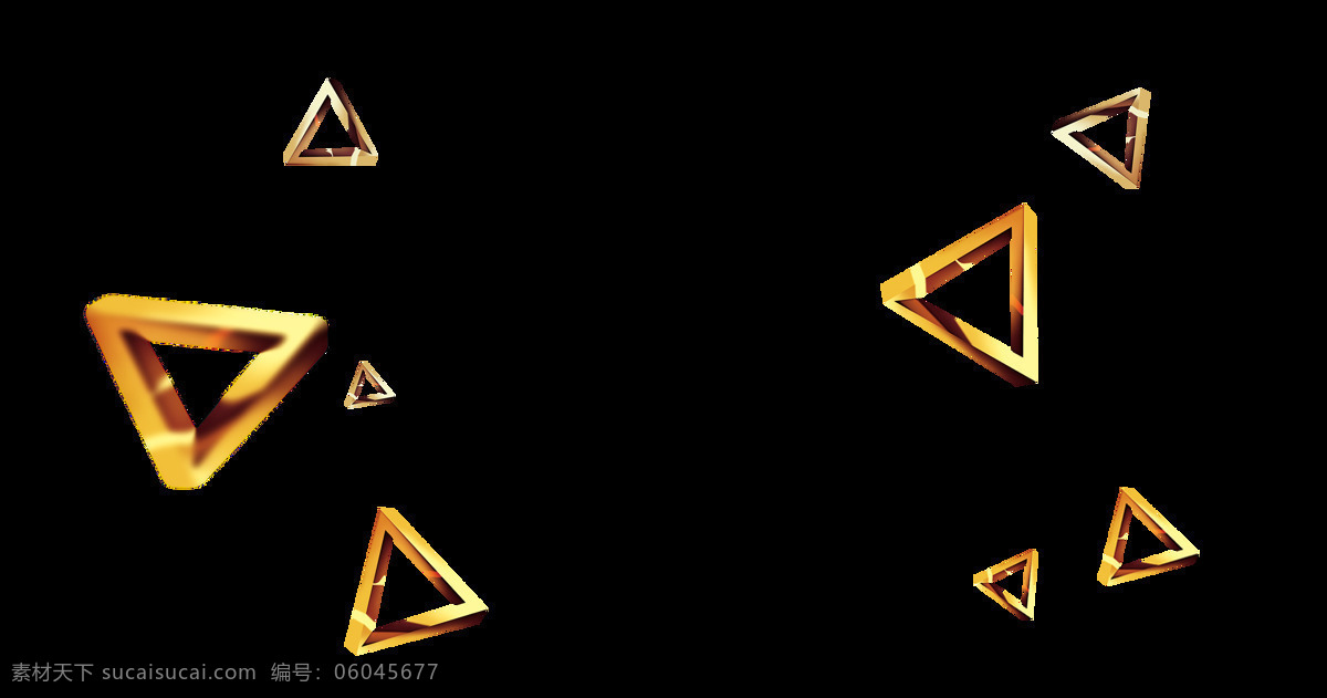 金色 几何 三角 元素 手绘 线条 金色几何 免抠