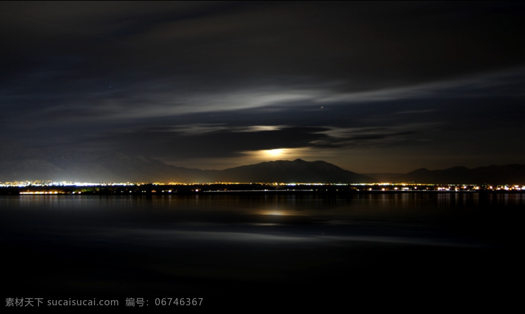 延迟 拍摄 海洋 上空 太阳 升起 照亮 大地 景色 高清视频 延迟拍摄
