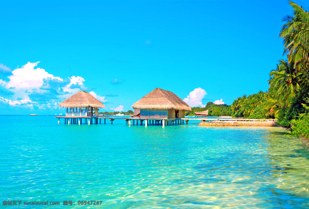马尔代夫风景 马尔代夫 海岛 椰子树 蓝天 白云 旅游 自然 风景 风光 风景如画 梦幻 唯美 小岛 海滩 沙滩 海洋 大海 海景 蓝色 蔚蓝 清澈 天堂 仙境 水上屋 系列 二 国外旅游 旅游摄影