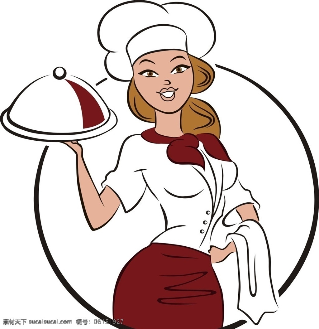 宝妈私厨 厨房logo 厨师logo 食物logo 女服务员 标志图标 企业 logo 标志