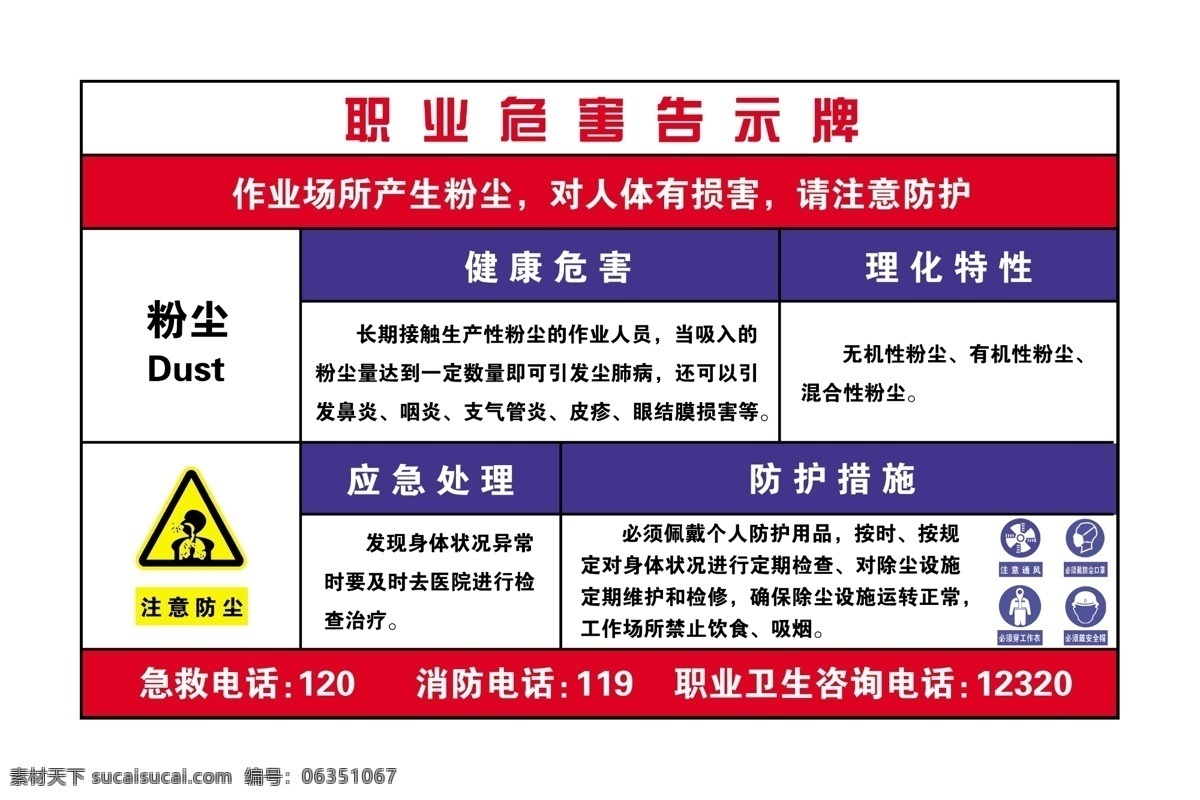 粉尘告示牌 粉尘 职业危害 告知牌 公示牌 注意粉尘 psd素材 分层