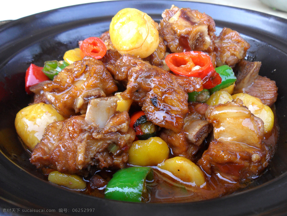 栗子排骨煲 中华美食 传统美食 餐饮美食