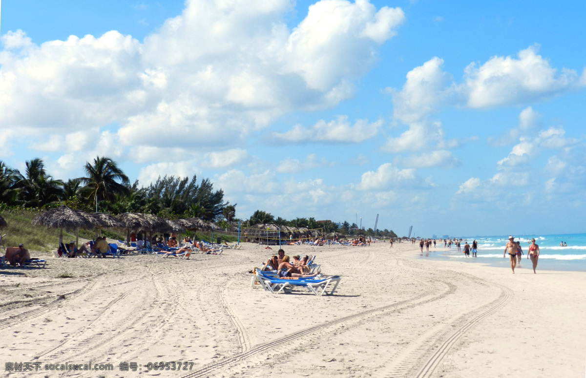 白云 风光 国外旅游 蓝天 旅游摄影 沙滩 古巴 海滩 风光图片 古巴海滩风光 古巴旅游 psd源文件