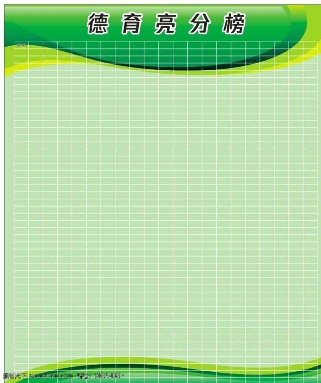 德育量化图片 德育量化 德育积分 绿色背景 积分 表格 展板 展板背景