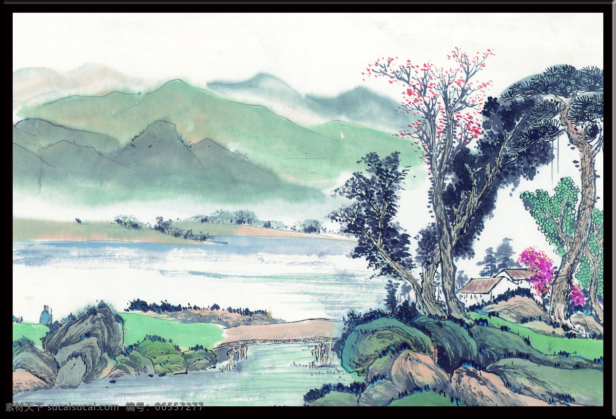 水墨山水画 意境山水画 国画山水画 最新山水画