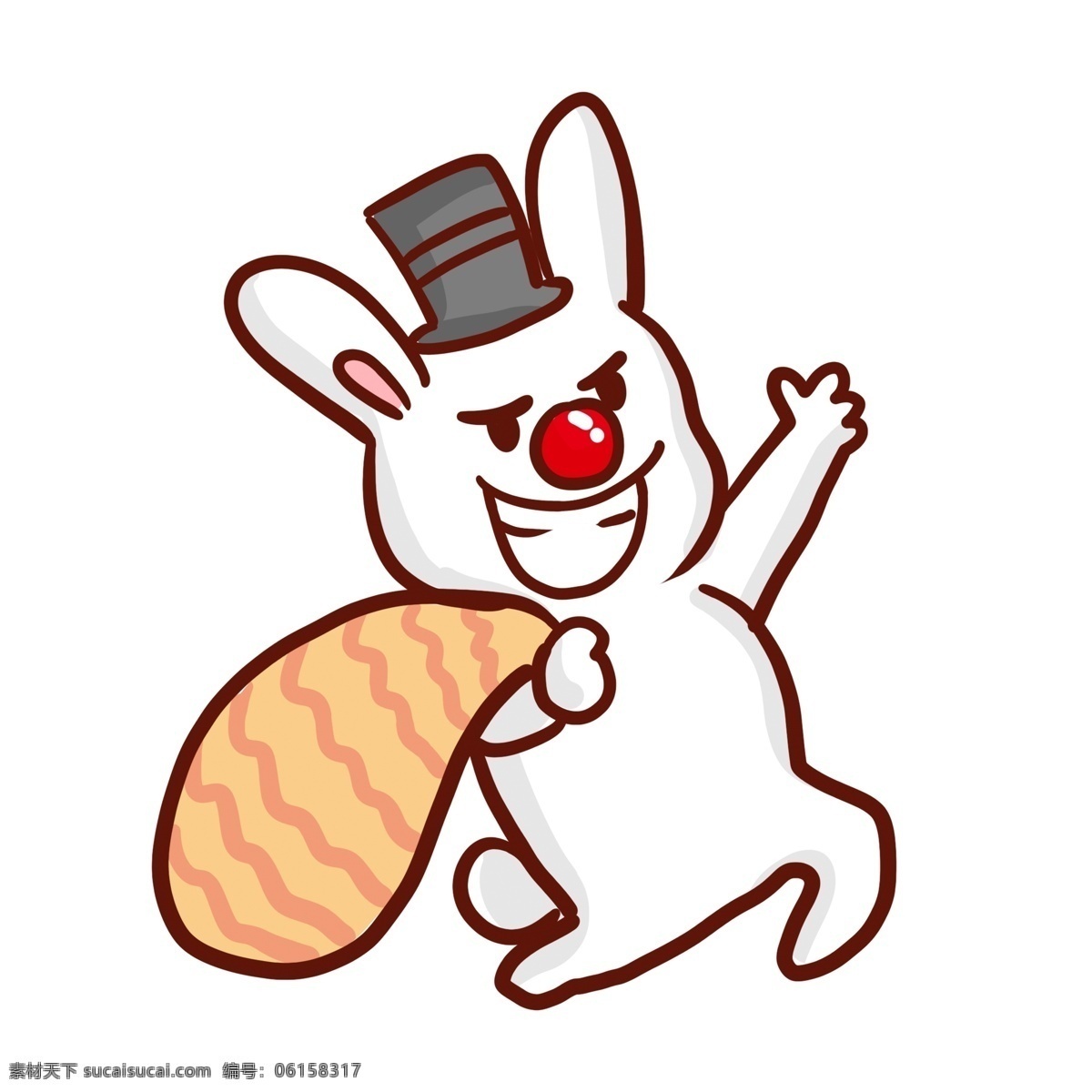 创意 手绘 兔子 先生 漫画 插画 卡通 魔术师 愚人节