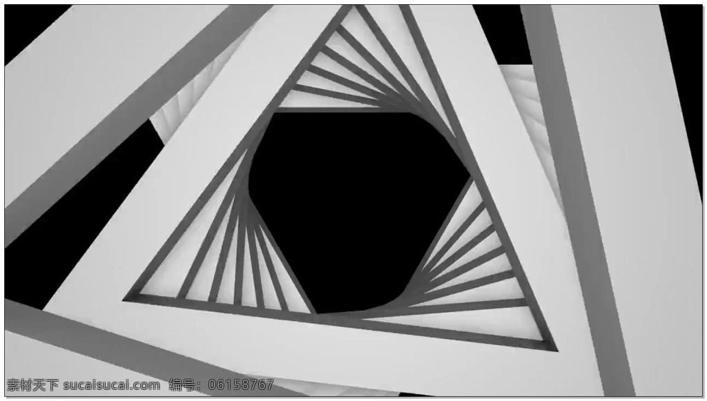 阶梯 型 几何图形 视频 旋转 白色边框 视频素材 动态视频素材