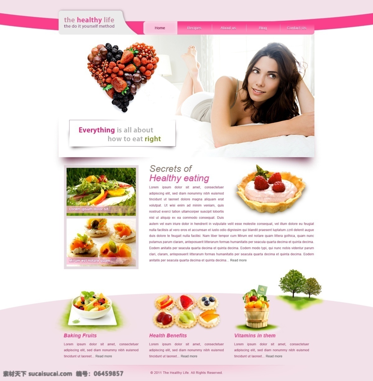 美食 源文件 代码 网站 psd格式 粉色 美食网站 网页模板 htmlcss 网页素材