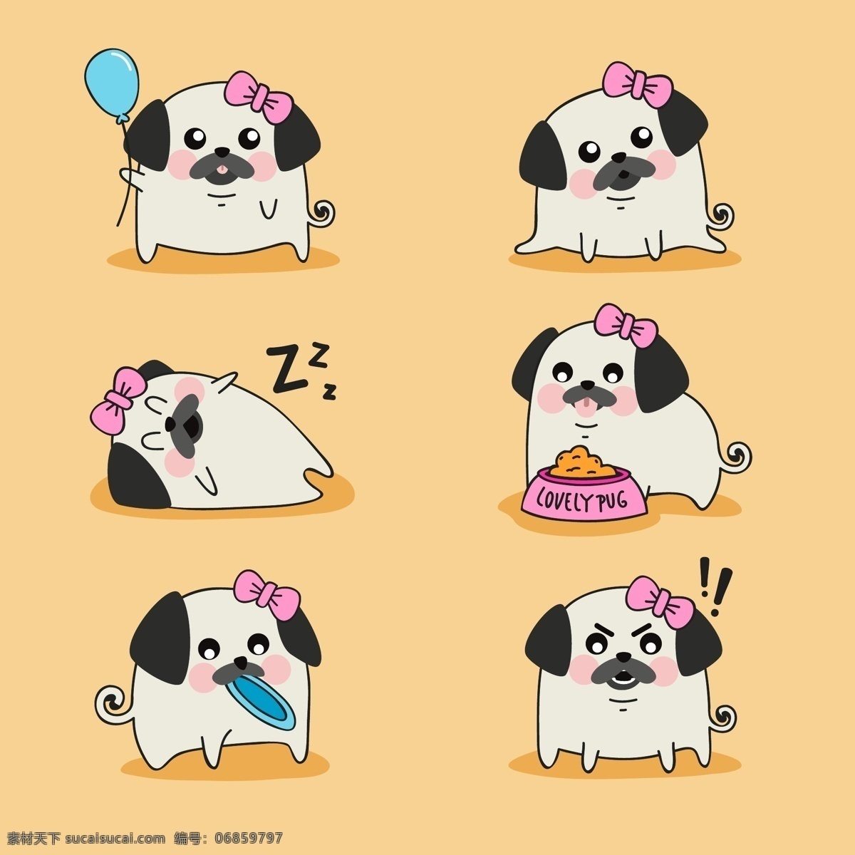 柴犬 动物 搞笑 狗 蝴蝶结 卡通狗 可爱 可爱宠物 犬 手绘 通 卡通 矢量