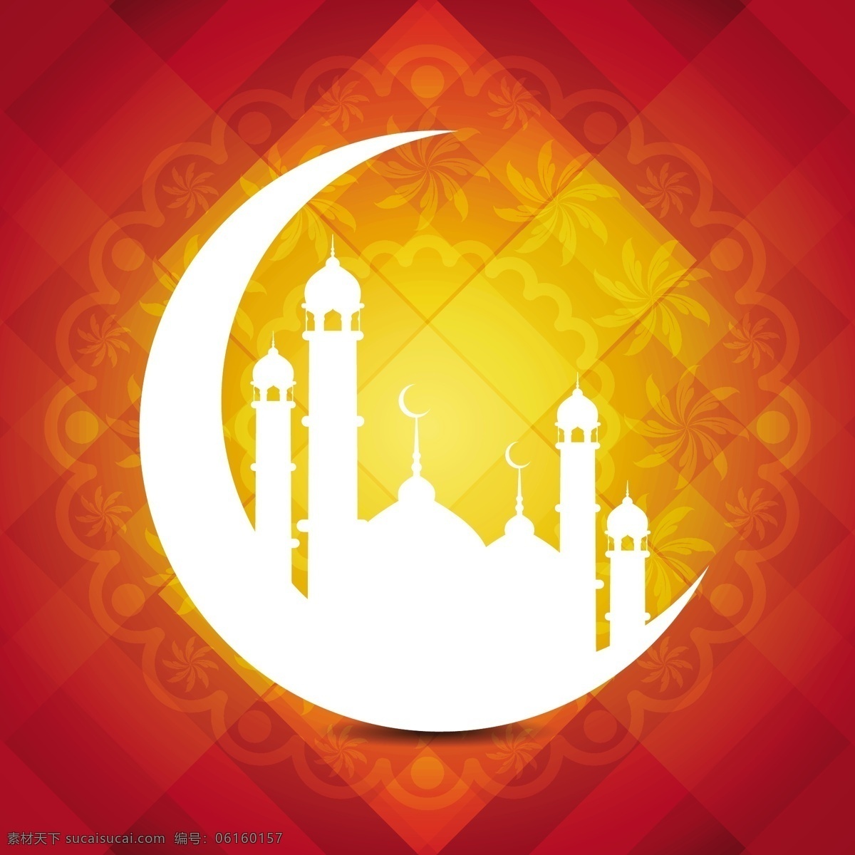 清真寺剪影 抽象 伊斯兰斋月 月亮 开斋节 剪影 阿拉伯语 清真寺 宗教 穆巴拉克 伊斯兰教 格仔 阿拉伯