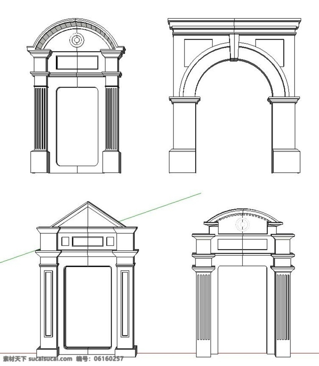 老 上海 石窟 门 模型 石窟门 老上海 上海滩 sketchup skp 草图 文化艺术 传统文化