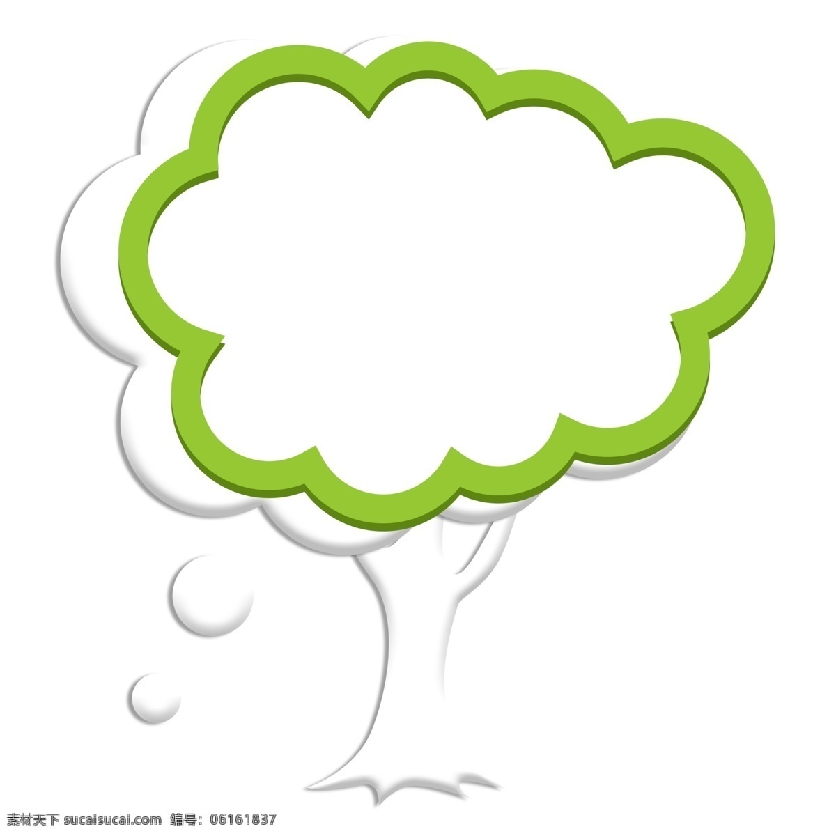 思考 气泡 框 彩色 树 绿色 剪影 云层框 思考气泡框 绿色云层框 问题框 问题