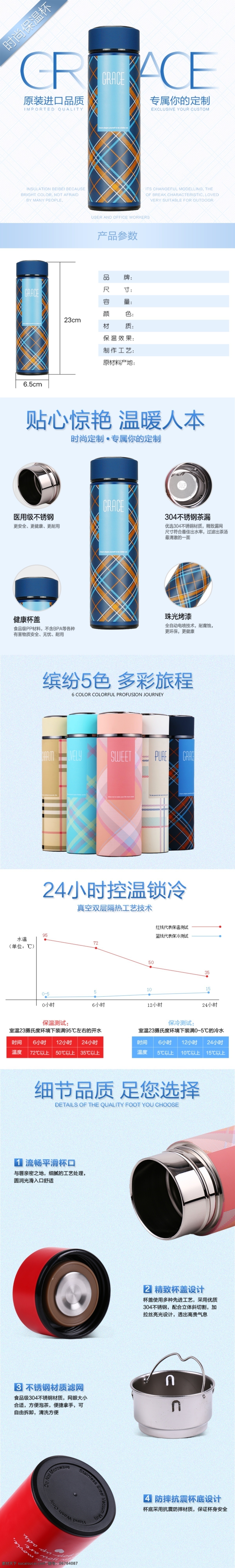 淘宝 天猫 保温杯 详情 页 描述 模板 保温杯详情页 保温壶 杯子详情页 玻璃板详情页 玻璃杯 餐具详情页 电器 旅行水杯 水杯 宝贝 水杯细节描述 水杯详情页