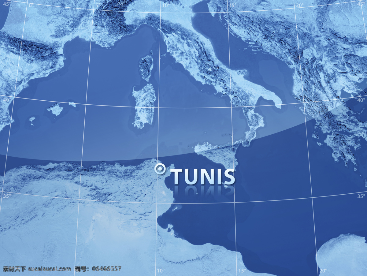 突尼斯 地图 突尼斯地图 3d渲染地图 蓝色地图 其他类别 地图图片 生活百科