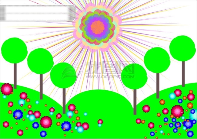 七色花 矢量 儿童矢量素材 教育图片 教育宣传栏 矢量风景 幼儿园背景墙 家居装饰素材