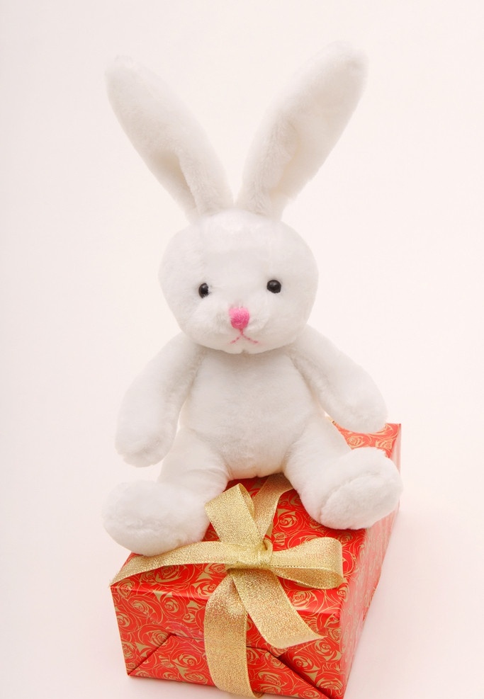 毛绒玩具兔子 礼物盒 节日 盒子 礼物 兔 毛绒玩具 春节 生日礼物 圣诞礼物 缎带 蝴蝶结 圣诞节 庆祝 节日庆祝 文化艺术