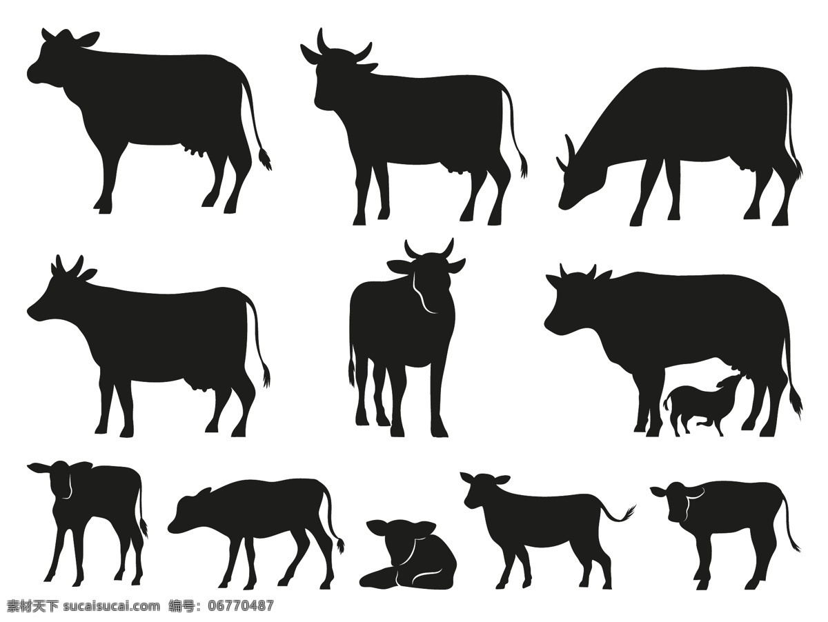 牛剪影图片 牛 牛剪影 牛年素材 牛矢量 2021 矢量集