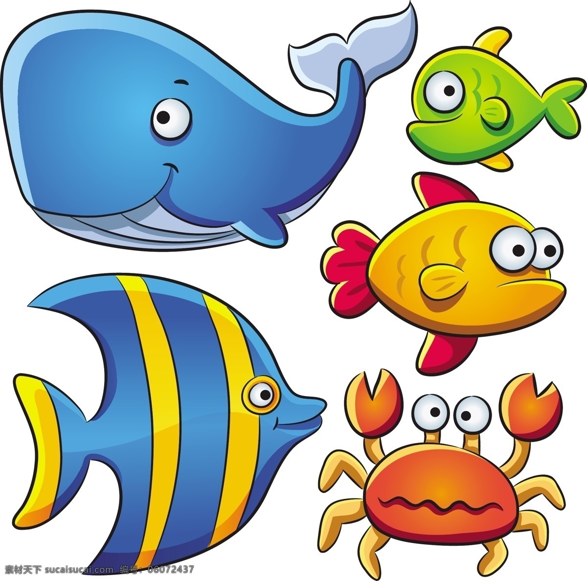 矢量卡通鱼类 卡通 海底 动物 鱼 海洋 卡通人物 卡通设计