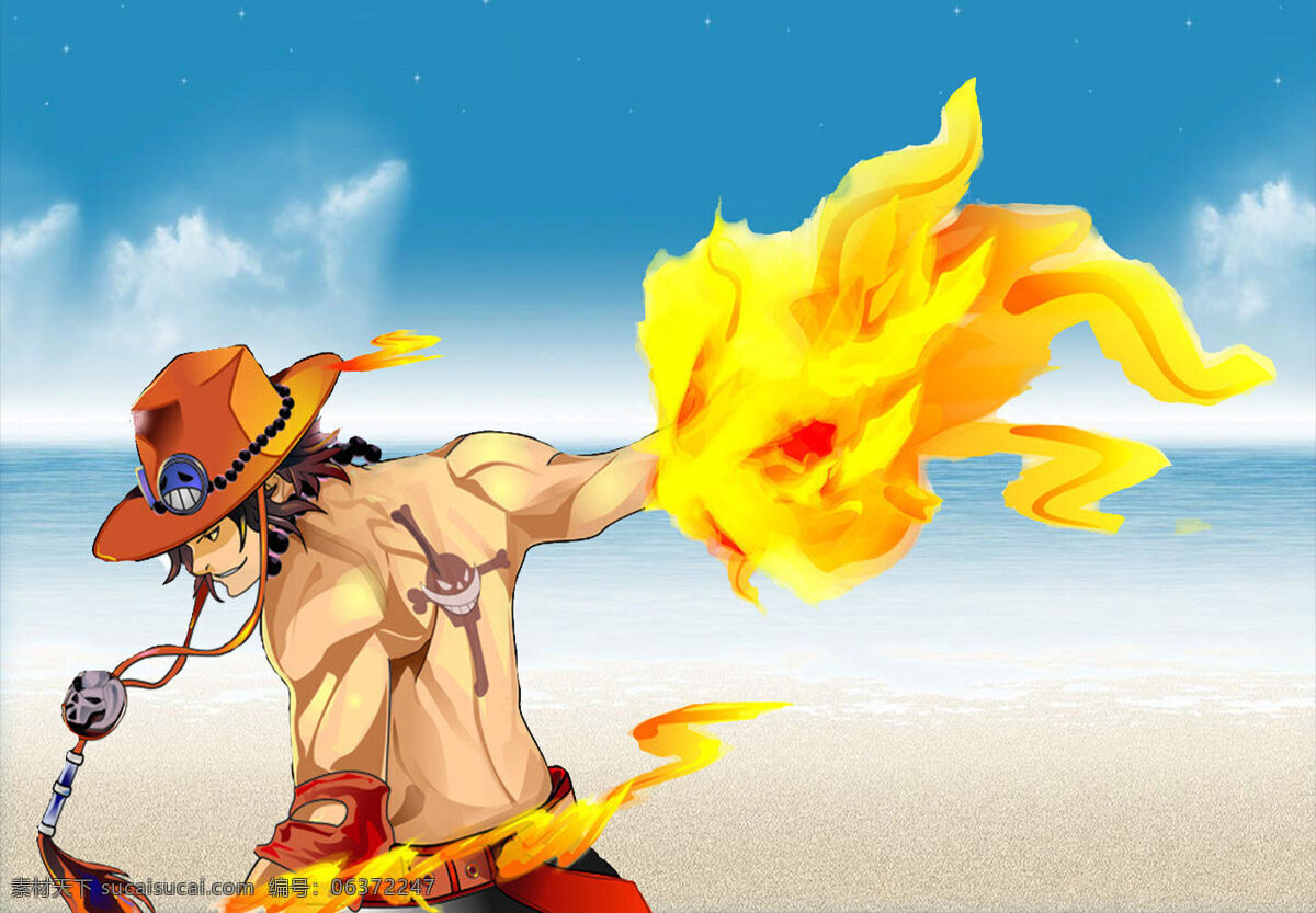 海贼王 艾斯 火焰 火拳 动漫人物 动漫动画
