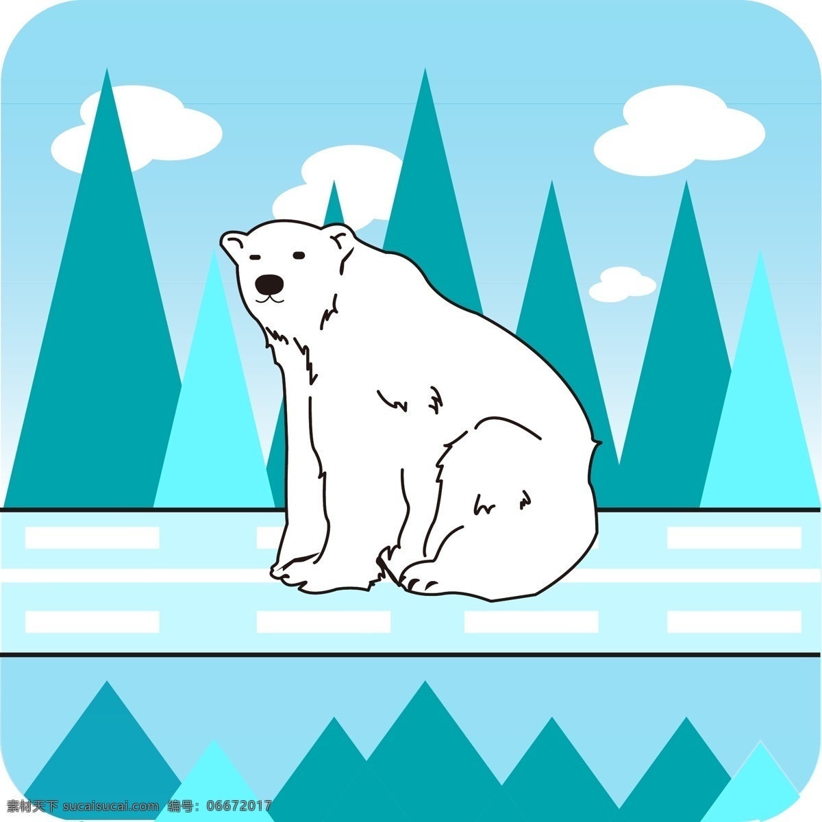 北极熊 mbe 卡通 矢量 北极