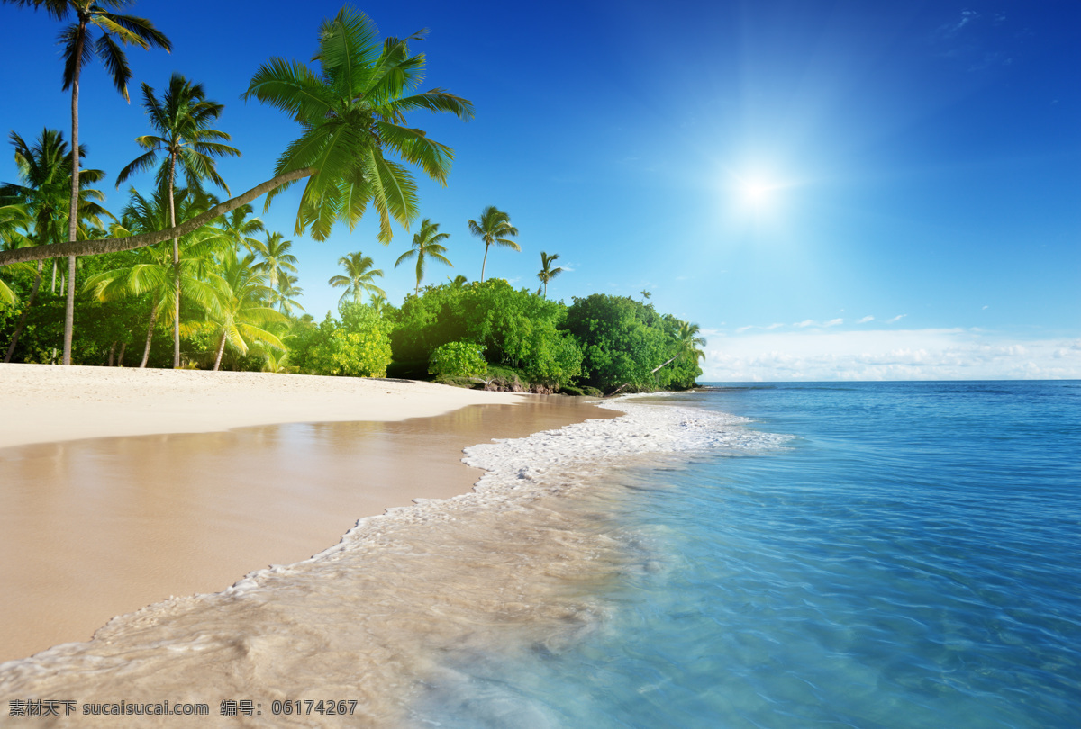 海边 美景 大海 海面 海水 海滩 热带风景 沙滩 沙子 边美景 蓝海水 椰树 自然风景 自然景观 psd源文件