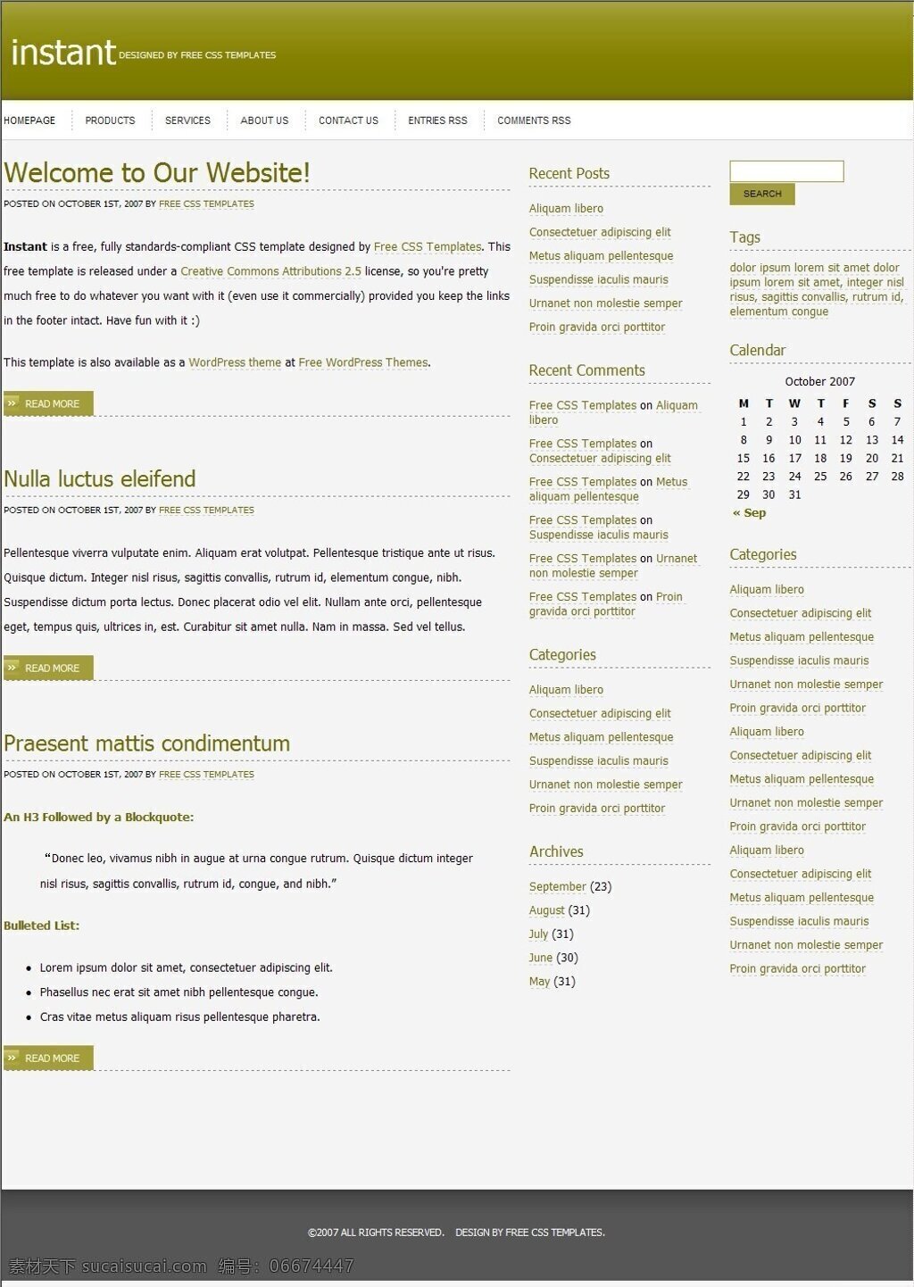 简单 绿色 标题 blog 网页模板 网页素材 网页代码