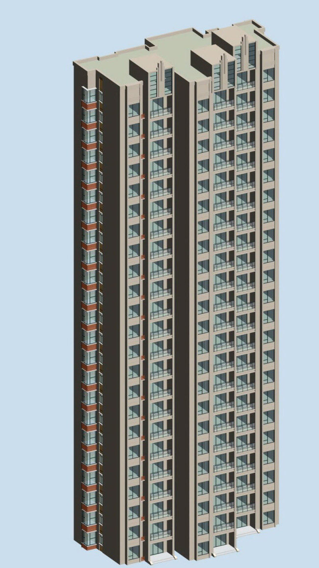 独 栋 柱 形 高层 住宅 建筑 3d 模型 3d模型 住宅建筑 高层住宅建筑 独栋柱形建筑 3d模型素材 建筑模型