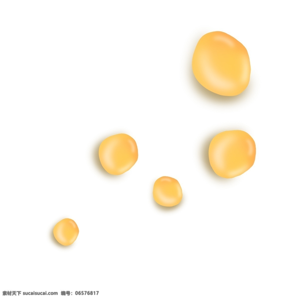 金色 水滴 卡通 油 滴 泡泡 水泡 金子 气泡 水 油状 飞溅 圆形 喷溅 不同大小 黄色 油滴