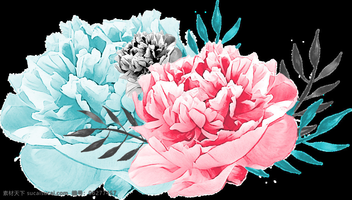 浪漫 花卉 透明 卡通 抠图专用 装饰 设计素材